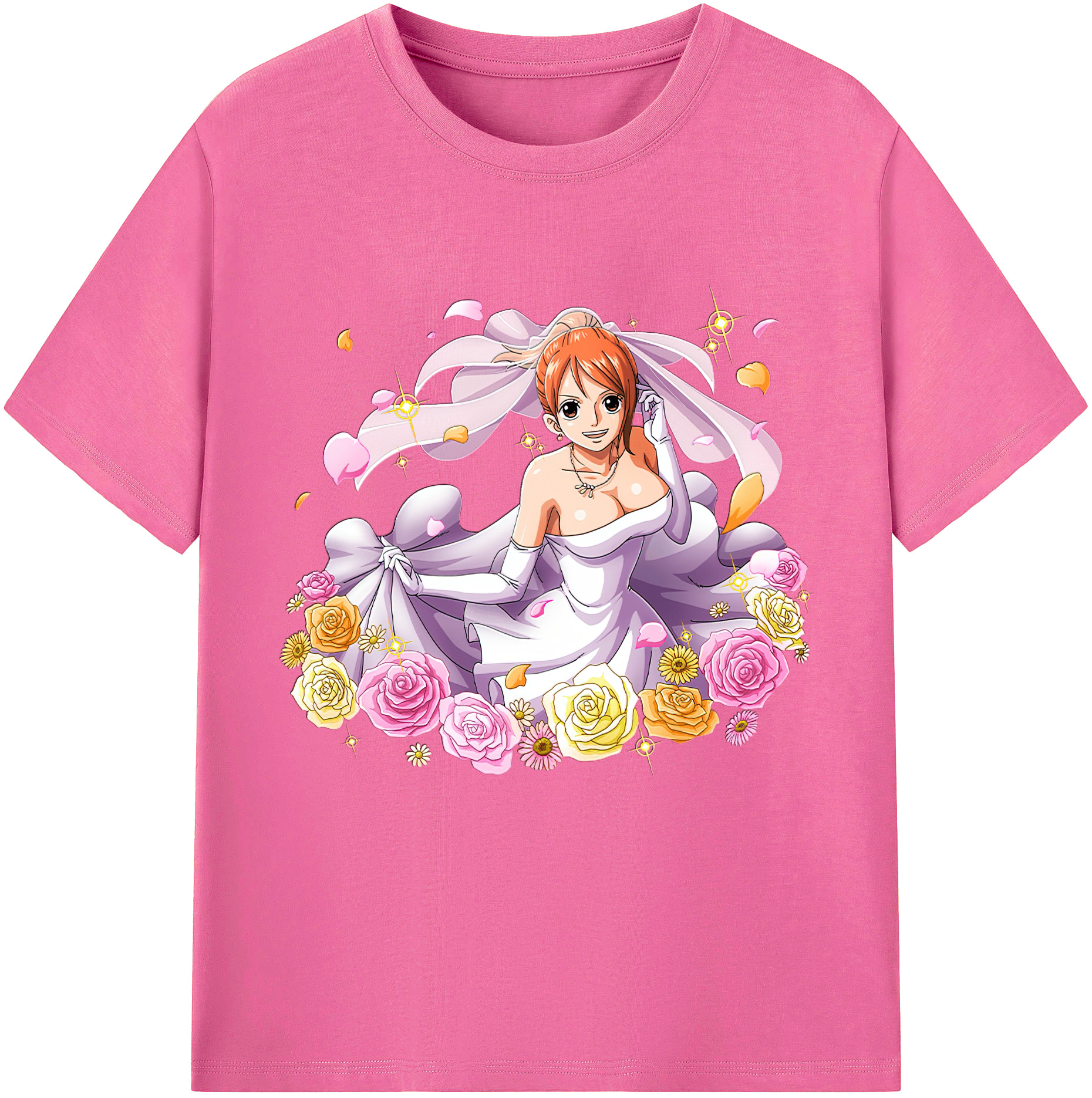 ワンピース ナミ ONE PIECE Nami レディースカジュアルプリントTシャツ（綿100％）